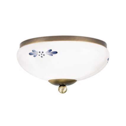 Plafonnier LANDHAUS 1xE27/60W/230V Ø 21 cm bronze/blanc/bleu