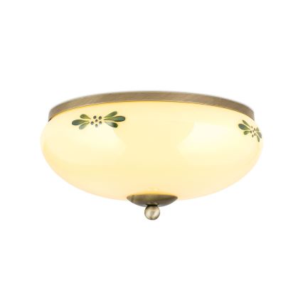 Plafonnier LANDHAUS 2xE27/60W/230V d. 28 cm bronze/beige