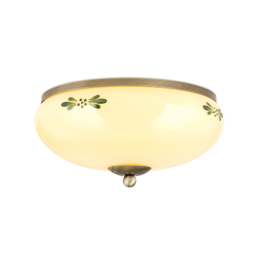 Plafonnier LANDHAUS 2xE27/60W/230V d. 28 cm bronze/beige