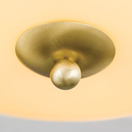 Plafondlamp LANDHAUS 3xE27/60W/230V Ø 35 cm messing/beige/groen