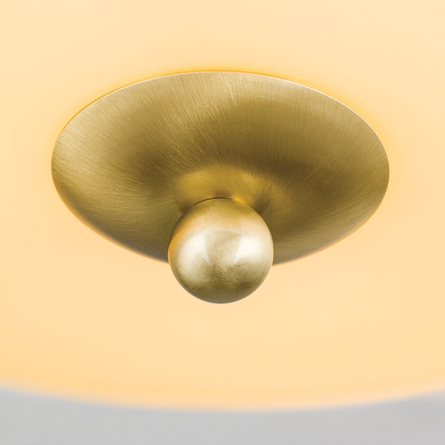 Plafondlamp LANDHAUS 3xE27/60W/230V Ø 35 cm messing/beige/groen