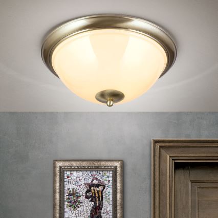 Plafondlamp AUSTRIAN OLD LAMP 3xE27/60W/230V diameter 50 cm brons/beige