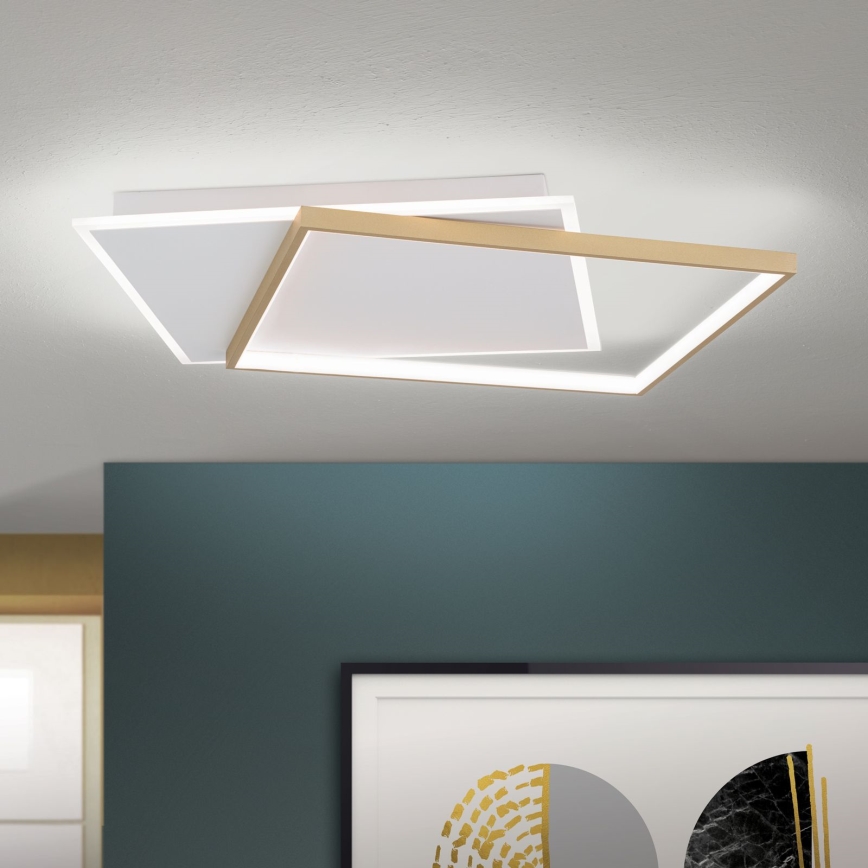 LED Dimbaar Plafondlamp EMANUEL LED/50W/230V wit/goud