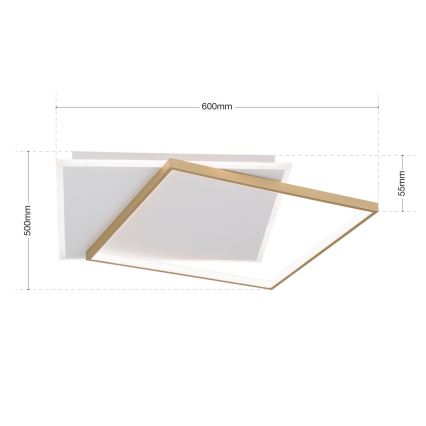 LED Dimbaar Plafondlamp EMANUEL LED/50W/230V wit/goud