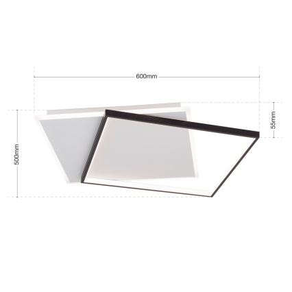 Plafonnier à intensité variable EMANUEL LED/50W/230V blanc/noir