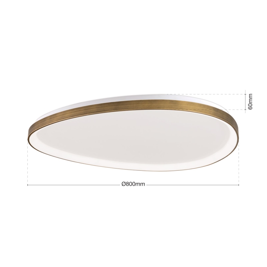 Plafonnier CHARLIE LED/72W/230V d. 80 cm doré