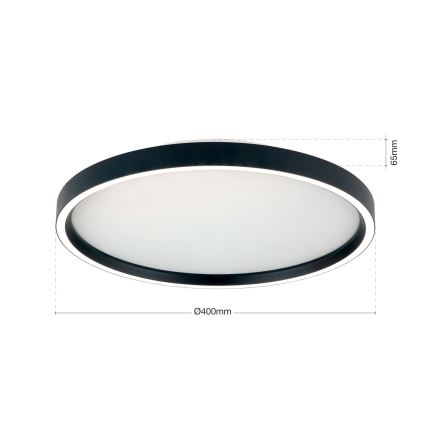 Plafonnier à intensité variable MASCA LED/36W/230V 2700/3350/4000K d. 40 cm noir