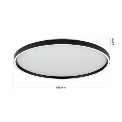 Dimbare LED Plafondlamp MASCA LED/47W/230V 2700/3350/4000K diameter 60 cm zwart