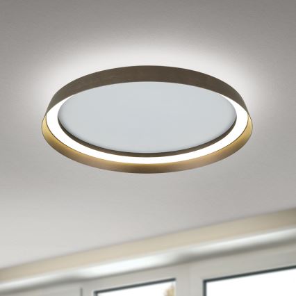 Dimbare LED Plafondlamp MANTA LED/38W/230V 2700/3000/4000K diameter 45 cm bruin