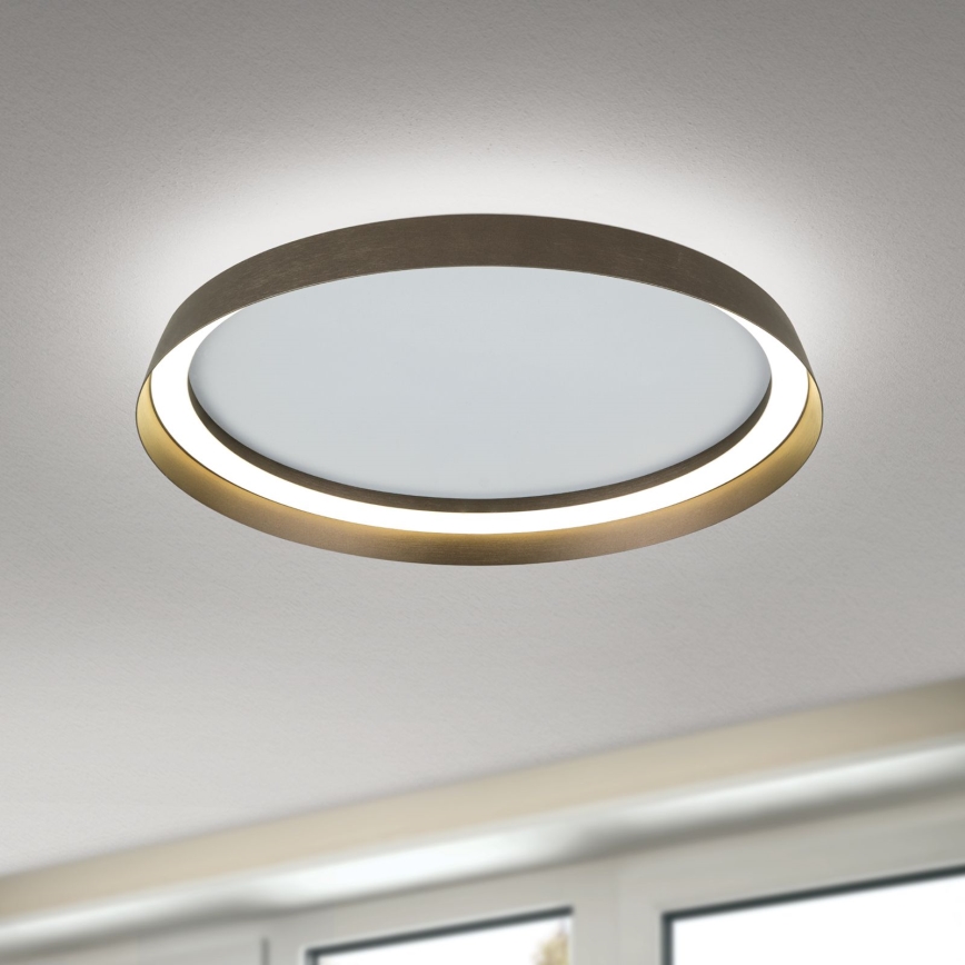 Dimbare LED Plafondlamp MANTA LED/38W/230V 2700/3000/4000K diameter 45 cm bruin