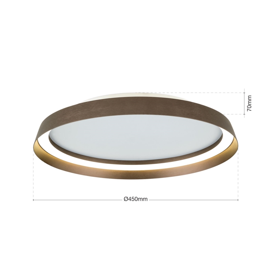 Dimbare LED Plafondlamp MANTA LED/38W/230V 2700/3000/4000K diameter 45 cm bruin