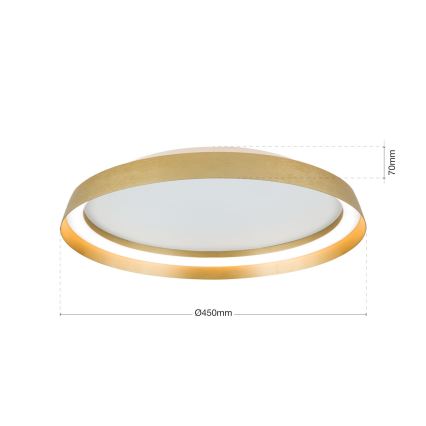LED Dimbare plafondlamp MANTA LED/38W/230V 2700/3000/4000K Ø 45 cm goudkleurig