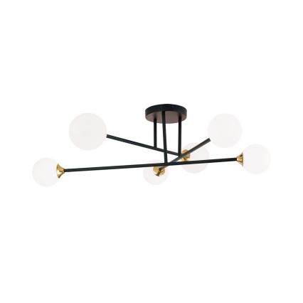 Plafonnier SNOWWHITE 6xG9/20W/230V d. 84 cm noir/doré