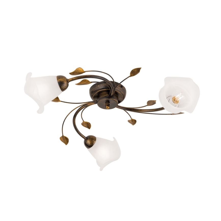 Plafonnier SISI 3xE14/40W/230V d. 60 cm bronze/patine