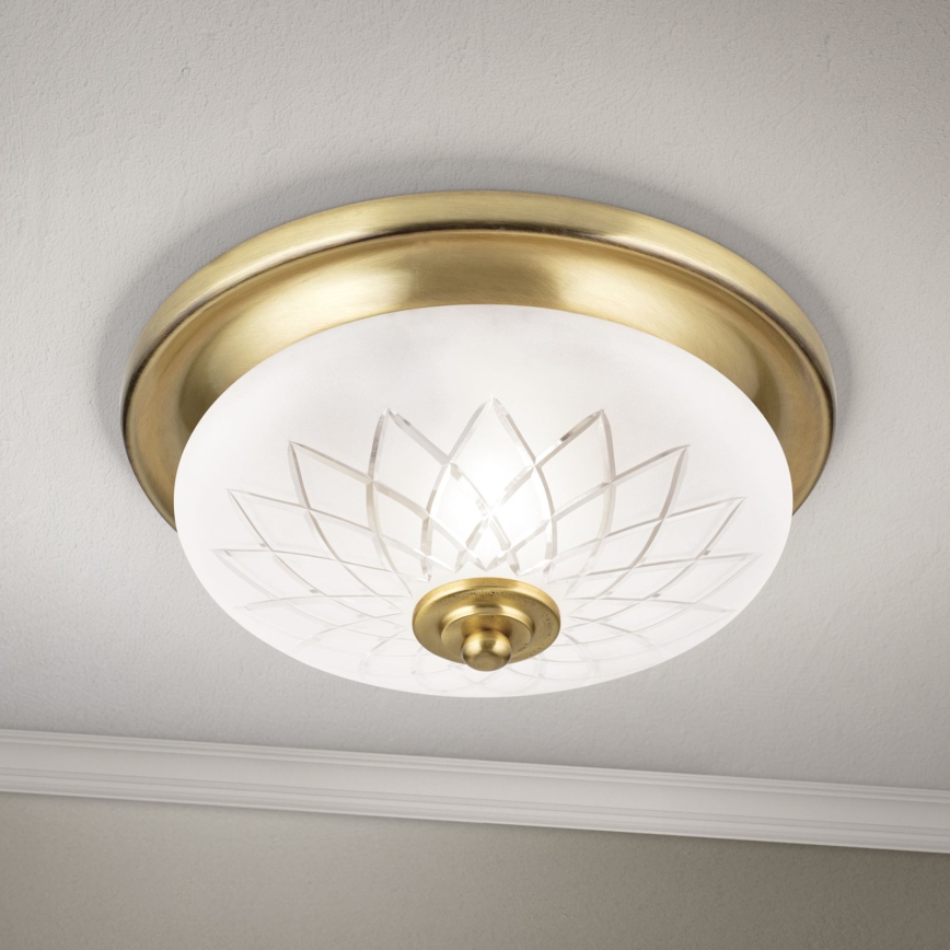 Plafondlamp PORTO 1xE27/40W/230V diameter 26 cm goud