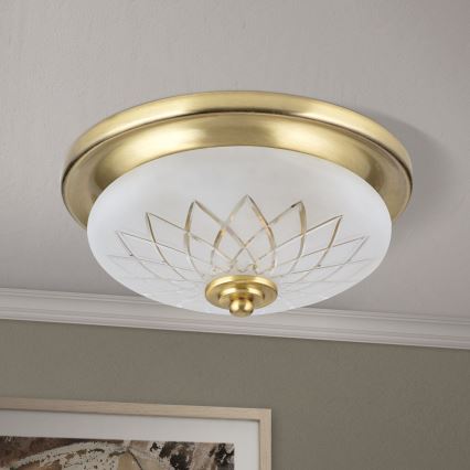 Plafondlamp PORTO 1xE27/40W/230V diameter 26 cm goud