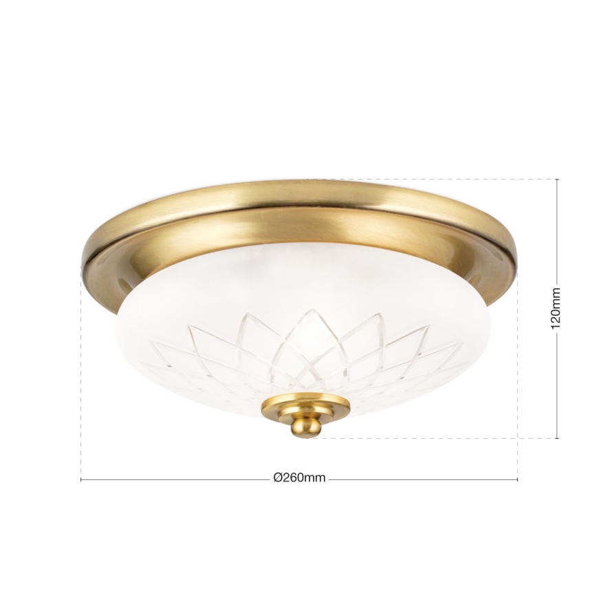 Plafondlamp PORTO 1xE27/40W/230V diameter 26 cm goud