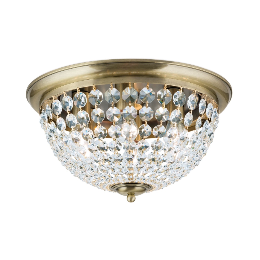 Kristallen plafondlamp PLAFOND 6xE27/40W/230V diameter 47 cm brons