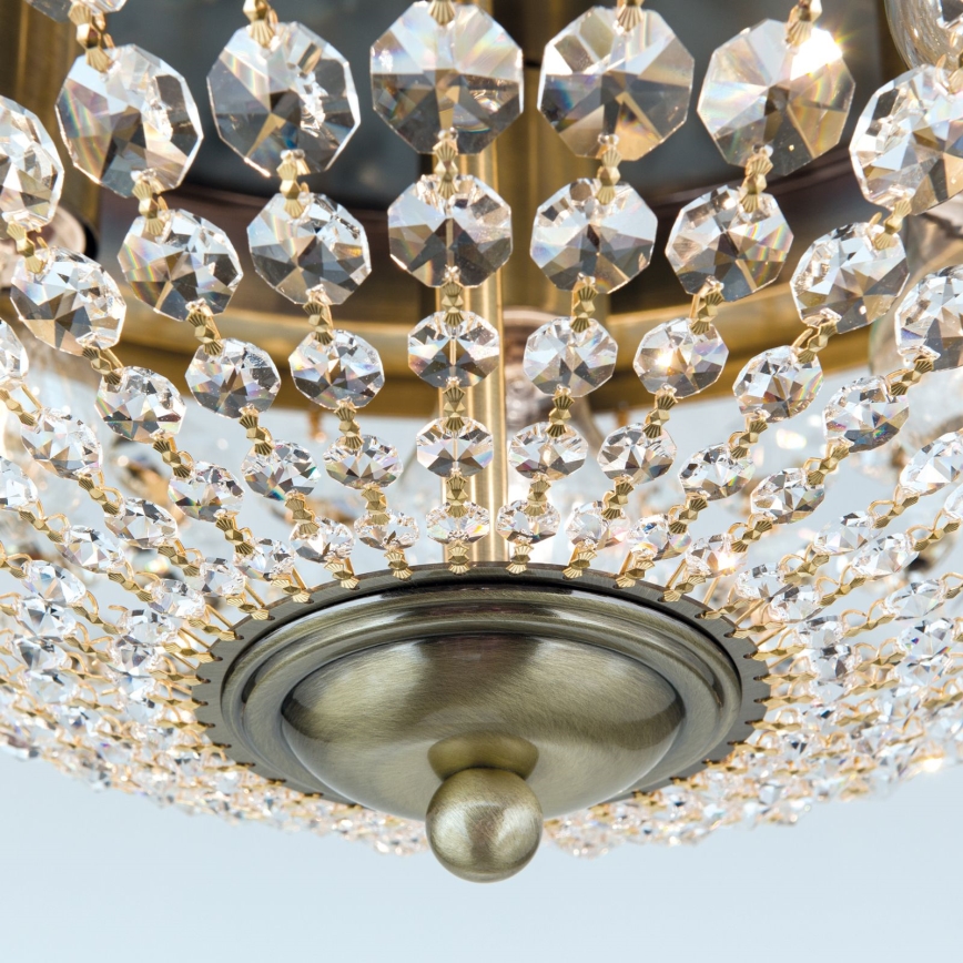 Kristallen plafondlamp PLAFOND 6xE27/40W/230V diameter 47 cm brons