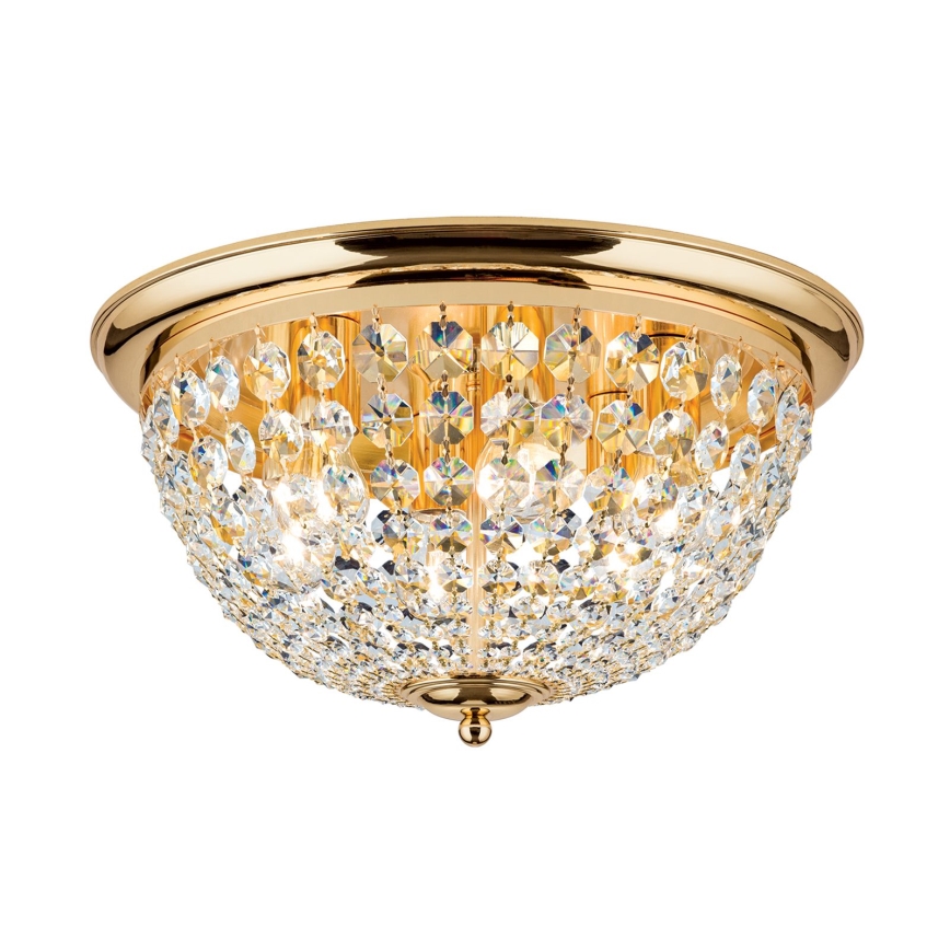 Kristallen plafondlamp PLAFOND 6xE27/40W/230V diameter 47 cm goud
