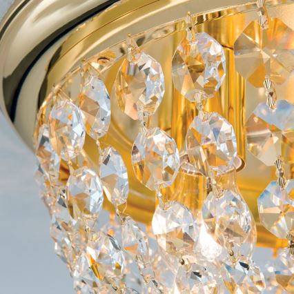 Kristallen plafondlamp PLAFOND 6xE27/40W/230V diameter 47 cm goud