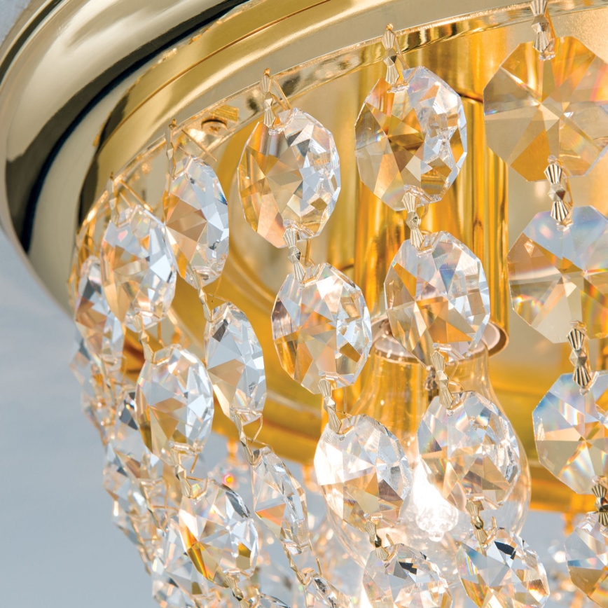 Kristallen plafondlamp PLAFOND 6xE27/40W/230V diameter 47 cm goud