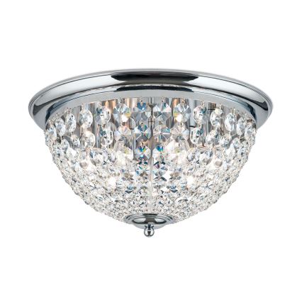 Plafonnier en cristal PLAFOND 6xE27/40W/230V d. 47 cm chrome brillant