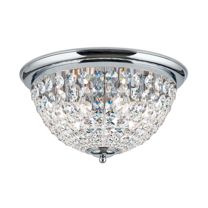 Plafonnier en cristal PLAFOND 6xE27/40W/230V d. 47 cm chrome brillant