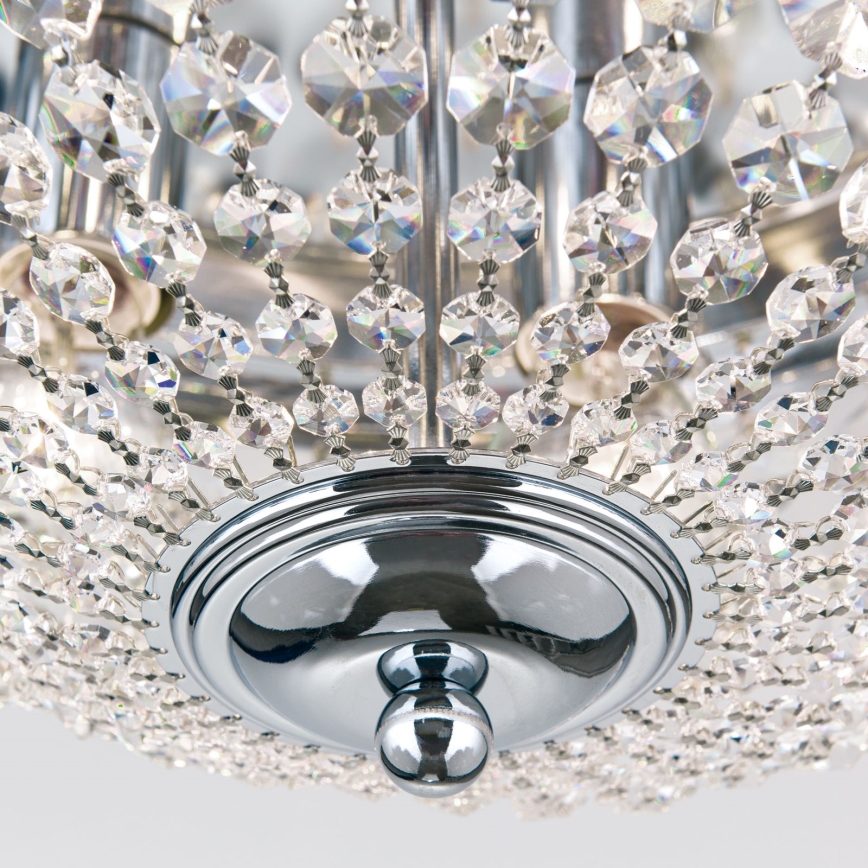 Plafonnier en cristal PLAFOND 6xE27/40W/230V d. 47 cm chrome brillant