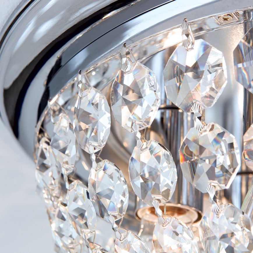 Plafonnier en cristal PLAFOND 6xE27/40W/230V d. 47 cm chrome brillant