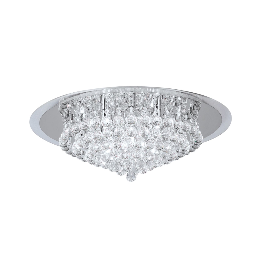 Kristallen plafondlamp GLORIA 9xG9/40W/230V diameter 62 cm doorzichtig/glanzend chroom