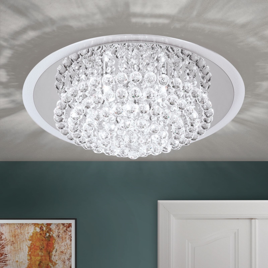 Plafonnier en cristal GLORIA 9xG9/40W/230V d. 62 cm transparent/chrome brillant