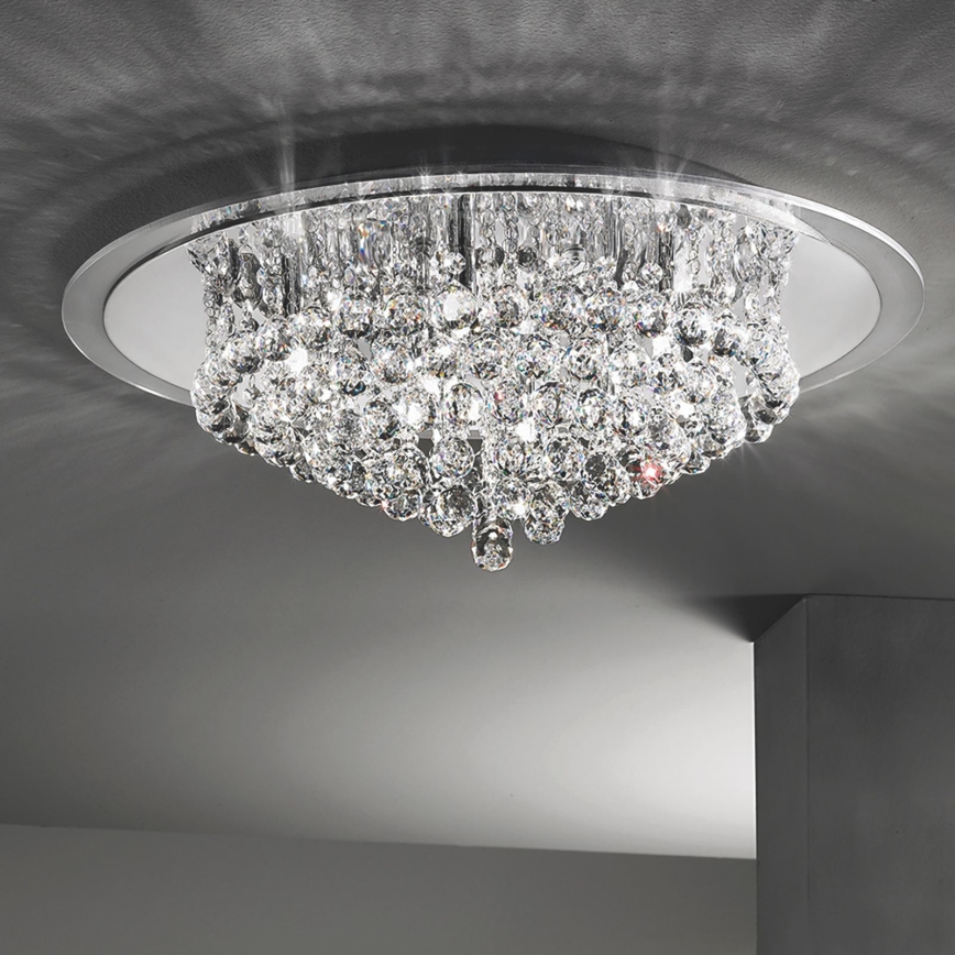 Plafonnier en cristal GLORIA 9xG9/40W/230V d. 62 cm transparent/chrome brillant