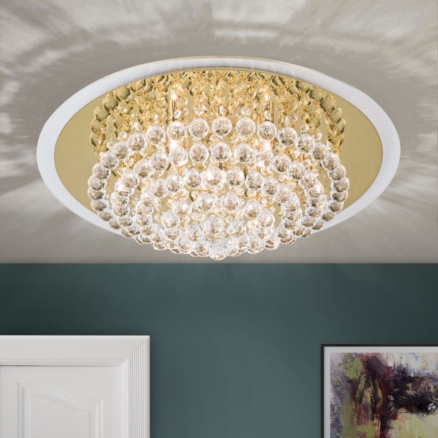 Plafonnier en cristal GLORIA 9xG9/40W/230V d. 62 cm doré