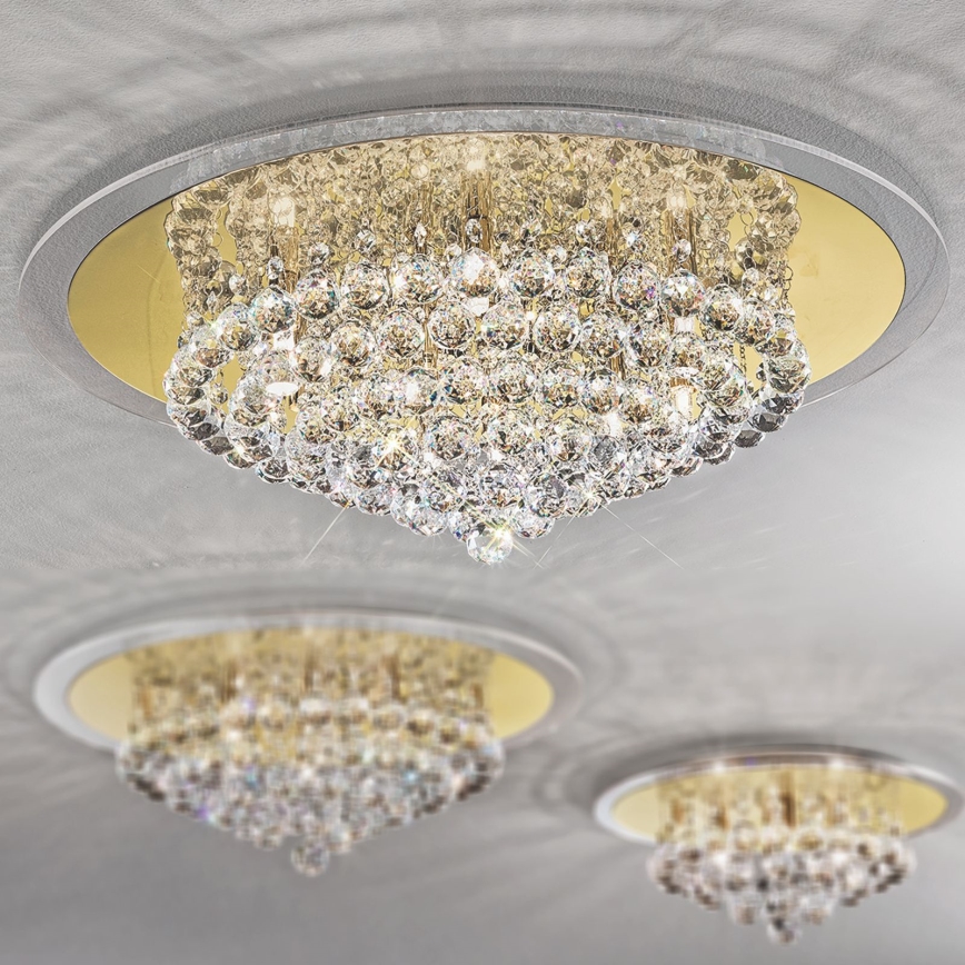 Plafonnier en cristal GLORIA 9xG9/40W/230V d. 62 cm doré