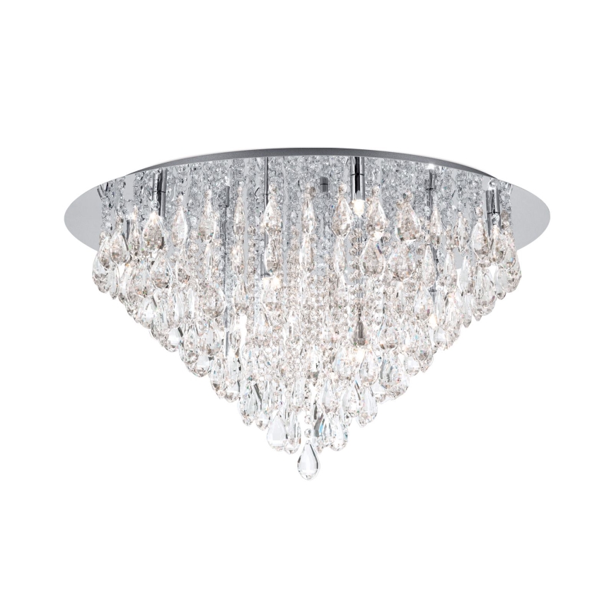Kristallen plafondlamp CELESTE 12xG9/40W/230V diameter 75 cm glanzend chroom