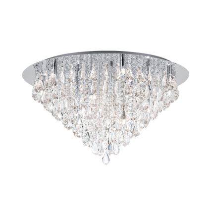 Plafonnier en cristal CELESTE 12xG9/40W/230V d. 75 cm chrome brillant