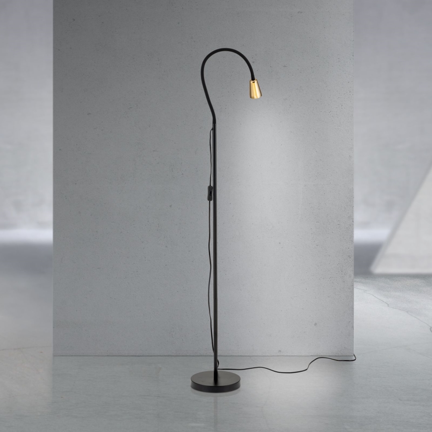 Flexibele vloerlamp DOTTY 1xGU10/10W/230V zwart/messing