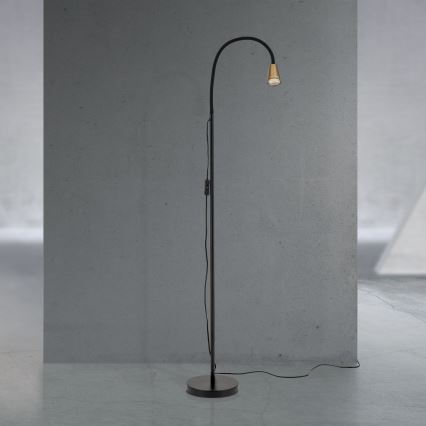 Flexibele vloerlamp DOTTY 1xGU10/10W/230V zwart/messing