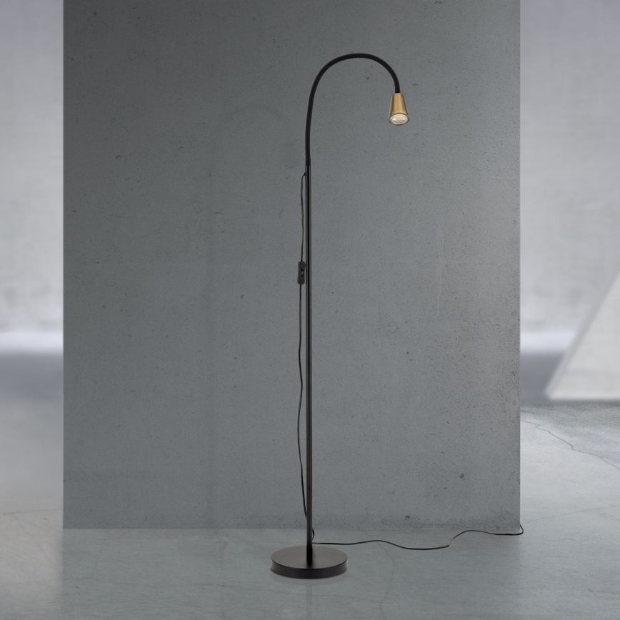 Flexibele vloerlamp DOTTY 1xGU10/10W/230V zwart/messing