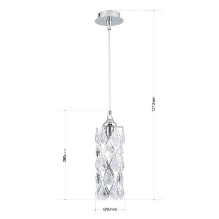 Hanglamp aan kabel RITA 1xG9/40W/230V glanzend chroom