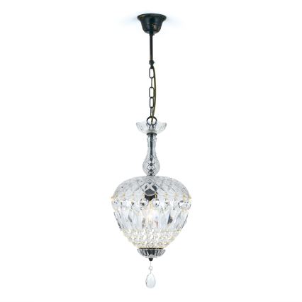 Kristallen hanglamp aan een ketting ARILA 1xE27/60W/230V diameter 25 cm bruin/patina