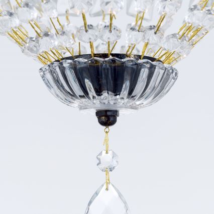 Kristallen hanglamp aan een ketting ARILA 1xE27/60W/230V diameter 25 cm bruin/patina