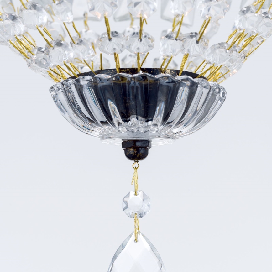 Kristallen hanglamp aan een ketting ARILA 1xE27/60W/230V diameter 25 cm bruin/patina