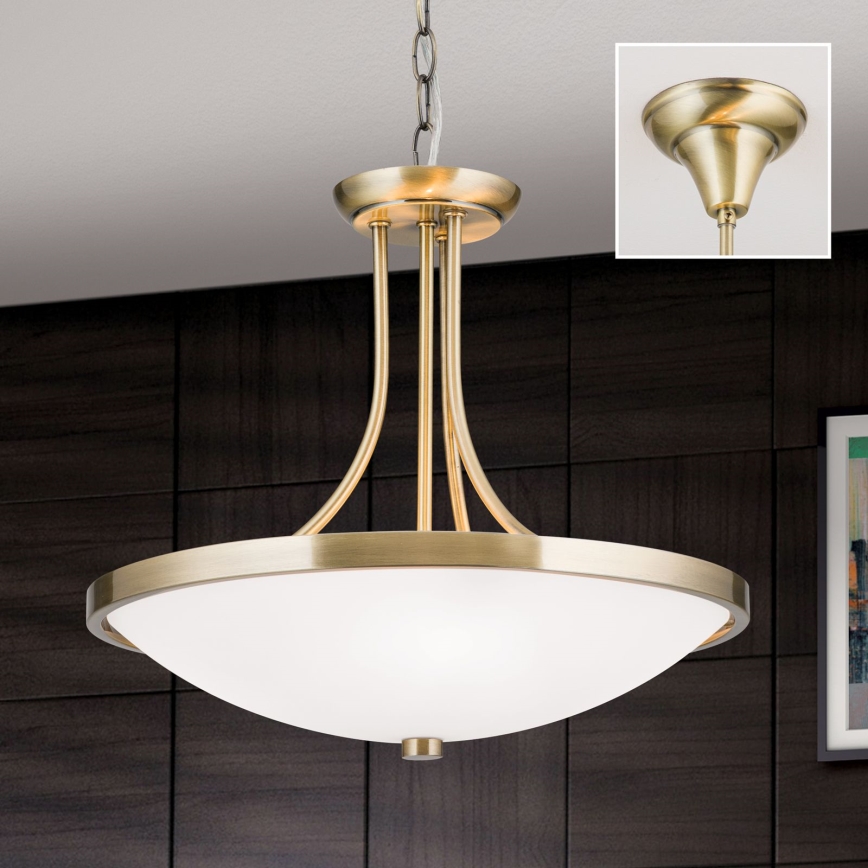 Hanglamp aan een ketting AIDA 3xE27/60W/230V diameter 39,5 cm messing