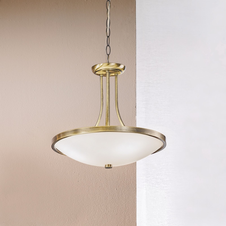 Hanglamp aan een ketting AIDA 3xE27/60W/230V diameter 39,5 cm messing