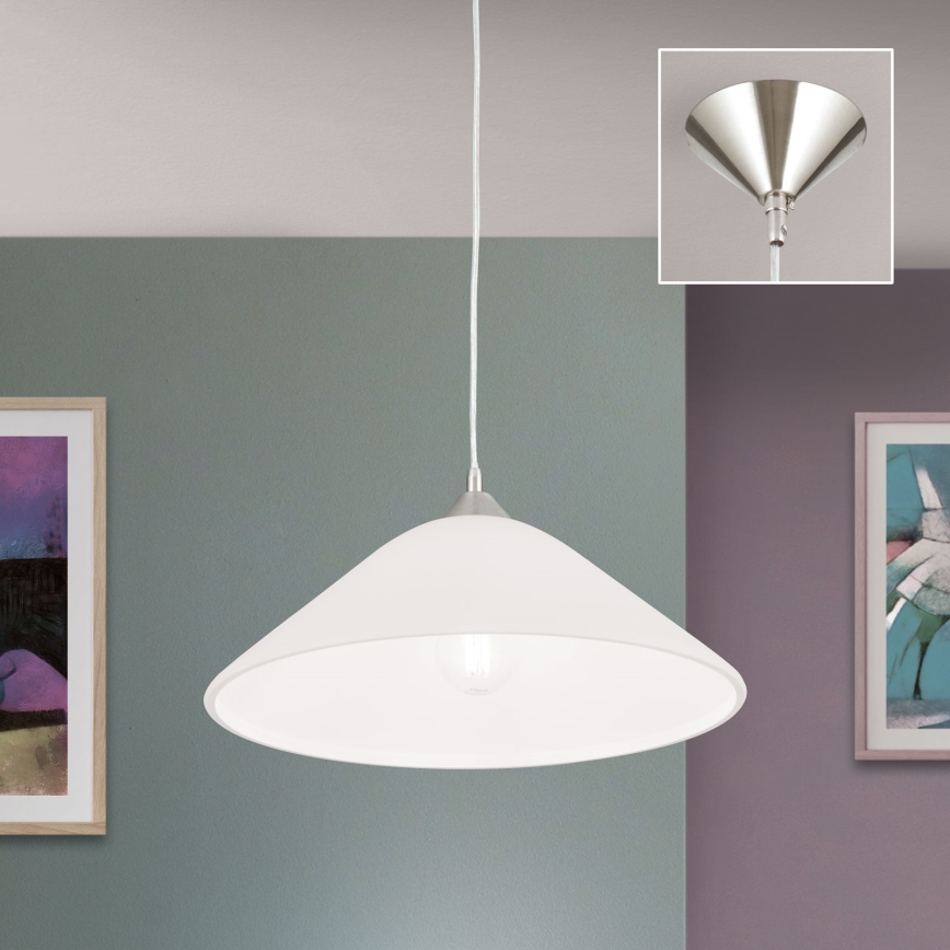 Hanglamp aan een koord GRADO 1xE27/60W/230V diameter 40 cm mat chroom