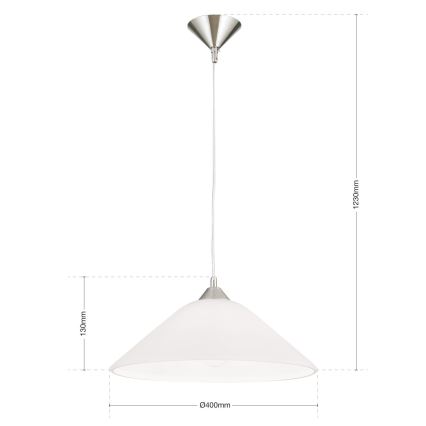 Hanglamp aan een koord GRADO 1xE27/60W/230V diameter 40 cm mat chroom