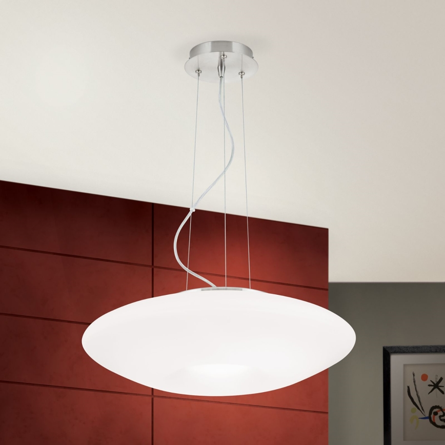 Suspension filaire BLANC 2xE27/60W/230V d. 49 cm chrome mat