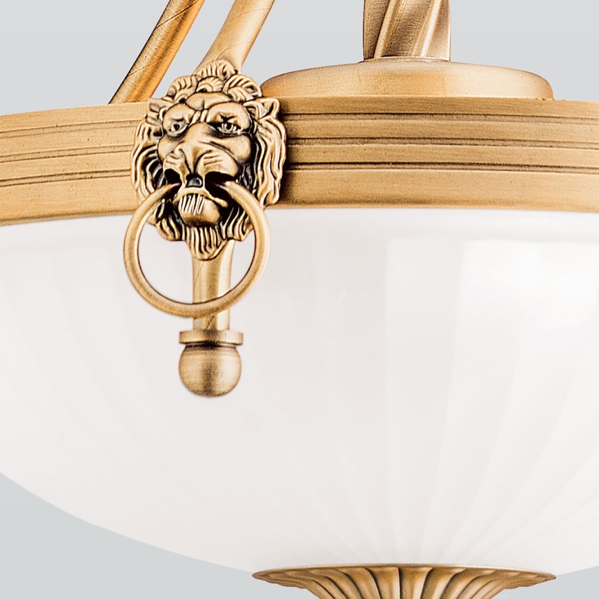 Hanglamp aan een ketting ROCCA 3xE27/60W/230V diameter 32 cm brons/wit